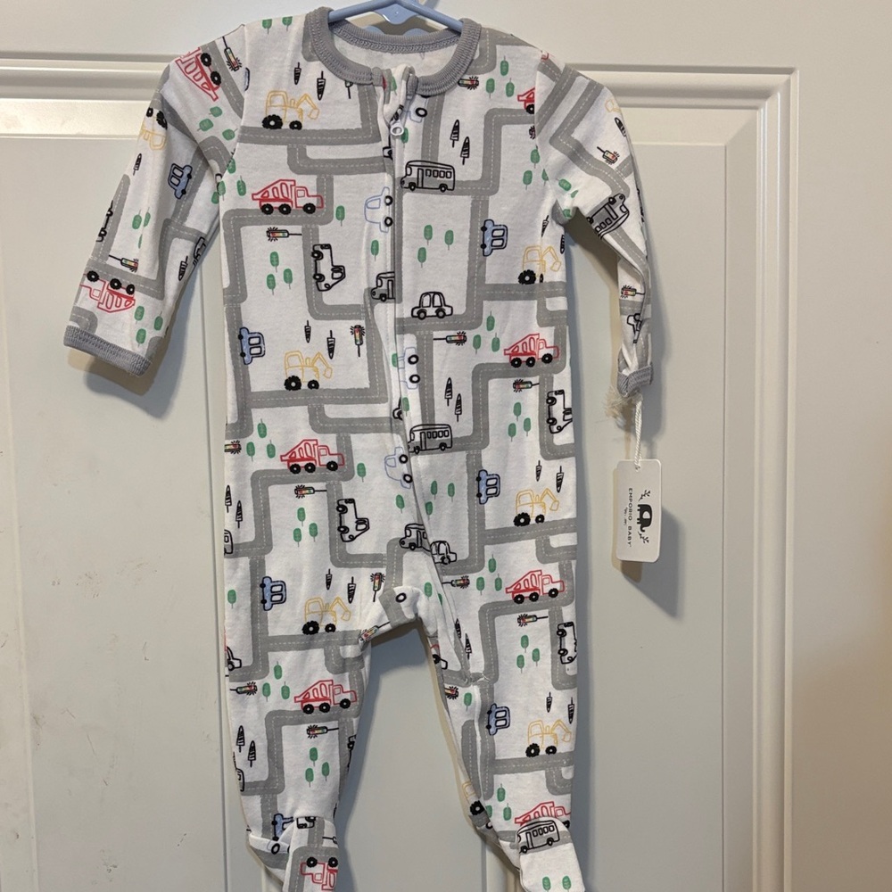 Infant 3/6 Months One Piece with Roadway Print